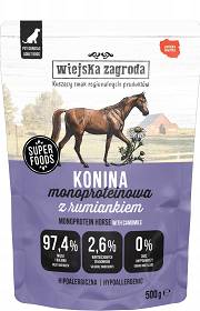 Wiejska Zagroda Mokra Karma Monoproteinowa z koniną dla psa 500g SASZETKA