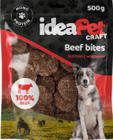 IdeaPet Craft Beef Bites Przysmak Klopsiki z wołowiną dla psa 500g