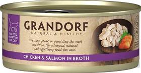 Grandorf Adult Chicken&Salmon Fillet Mokra Karma z kurczakiem i łososiem w sosie dla kota 70g