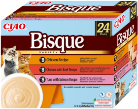 Inaba Ciao Bisque Variety Chicken, Beef&Fish Recipe Mokra Karma dla kota 24x40g (PAKIET NIEBIESKI)