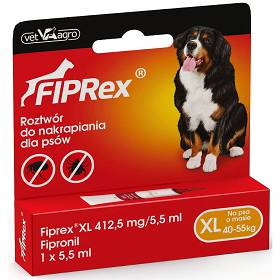 Fiprex Spot On na kleszcze i pchły krople dla psa od 40kg do 55kg rozm. XL (1 pipeta)  