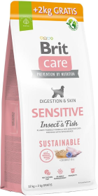 Brit Care Sustainable Sensitive Pies Adult Insect & Fish Sucha karma z owadami i rybą 12kg + 2kg GRATIS