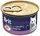 Brit Premium Kot Mousse Poultry Heart Mokra Karma z sercami drobiowymi  85g