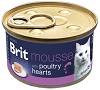 Brit Premium Kot Mousse Poultry Heart Mokra Karma z sercami drobiowymi  85g