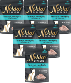 Nekko Supreme Adult Mokra Karma z tuńczykiem i makrelą dla kota 12x70g (galaretka) PAKIET