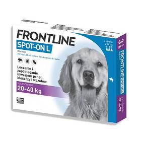 Frontline Spot On na kleszcze i pchły krople dla psa od 20 do 40kg rozm. L (3 pipety)