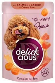 Delickcious Salmon&Carrot in Cream Soup Mokra Karma z łososiem dla psa 85g