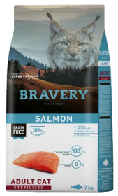 Bravery Kot Adult Sterilized Salmon Sucha Karma z łososiem 7kg WYPRZEDAŻ