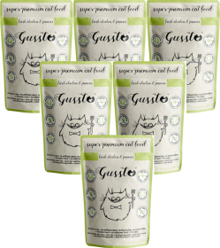 Gussto Fresh Kot Chicken & Prawns Mokra Karma z kurczakiem 8x85g PAKIET