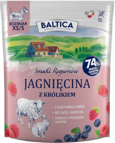 Baltica Smaki Regionów Adult Small Sucha Karma z jagnięciną i królikiem dla psa 1kg