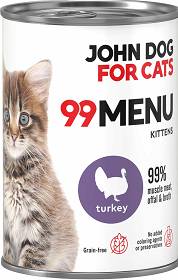 John Dog for Cats 99 MENU Kitten Turkey Mokra Karma z indykiem dla kociąt 400g