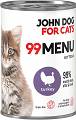 John Dog for Cats 99 MENU Kitten Turkey Mokra Karma z indykiem dla kociąt 400g