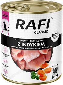 Rafi Classic Pies Mokra Karma z indykiem 800g