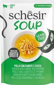 Schesir Soup Adult Chicken&Pumpkin in Broth Mokra Karma z kurczakiem i dynią dla kota 40g