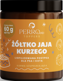 PerroLand Toppers Przysmak Liofilizowane Żółtko jaja kurzego dla psa i kota 60g