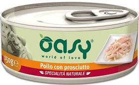 Oasy Natural Adult Chicken with Ham Mokra Karma z kurczakiem i szynką dla kota 150g