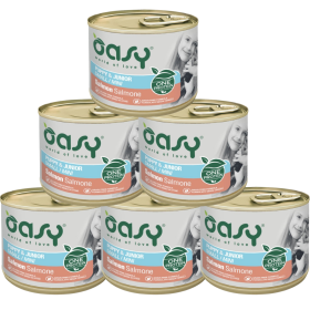 Oasy One Protein Puppy Mini Salmon Mokra Karma z łososiem dla szczeniaków 6x200g PAKIET