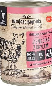 Wiejska Zagroda Kot Mokra Karma z jagnięciną i krylem 400g