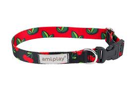 Amiplay BeHappy  Obroża dla psa rozm. M (25-40cm) wzór Cherry