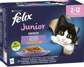 Felix Kot Junior Fantastic Mix Smaków Mokra Karma (galaretka) 12x85g