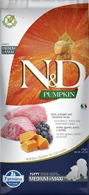 Farmina N & D Pies Pumpkin Medium & Maxi Puppy Lamb & Blueberry Sucha Karma z jagnięciną 12kg