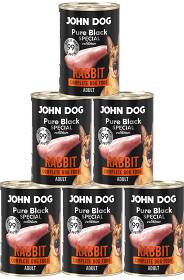 John Dog Pies Adult Pure Black Special Edition Rabbit Mokra Karma z królikiem 6x400g PAKIET