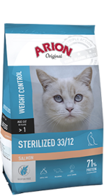 Arion Original Kot Sterilized 33/12 Salmon Sucha Karma z łososiem 7.5kg