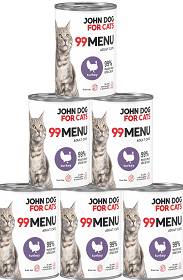 John Dog for Cats 99 MENU Adult Turkey Mokra Karma z indykiem dla kota 6x400g PAKIET