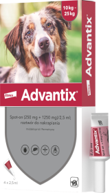 Bayer Advantix na kleszcze krople dla psa 10-25kg 2.5ml (4pipety)