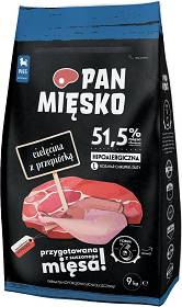 Pan Mięsko Pies Large Junior Sucha karma z cielęciną i przepiórką 9kg