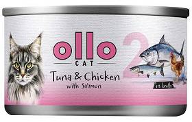 Ollo nr 2 Tuna&Chicken with Salmon Mokra Karma z tuńczykiem, kurczakiem i łososiem w sosie dla kota 70g