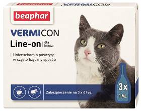 Beaphar Vermicon Line-On na kleszcze krople dla kota 1ml (3 pipety)