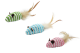 Bubu Pets Mysz ze sznurka naturalnego z piórkiem dla kota mix kolorów rozm. 7cm nr kat. PT0139 WYPRZEDAŻ