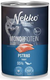 Nekko Monoprotein Adult Mokra Karma z pstrągiem dla psa 400g