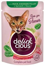 Delickcious Duck&Chicken Fillets in Sauce  Mokra Karma z kaczką i kurczakiem dla kota 85g