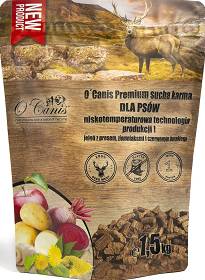 O'Canis Premium Sucha Karma  z jeleniem, prosem, ziemniakami i czerwonym burakiem dla psa  1.5kg