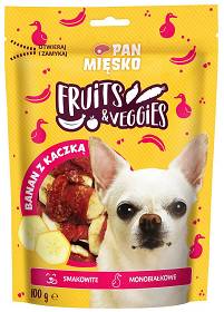 Pan Mięsko Fruits&Veggies Przysmak z bananem i kaczką dla psa 100g