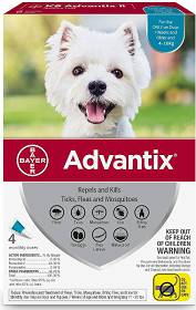 Bayer Advantix na kleszcze krople dla psa 4-10kg 1.0ml (4 pipety)