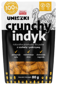 Uniszki Crunchy Przysmak z indykiem dla psa 80g