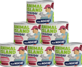 Animal Island Everyday Kitten Mokra Karma z wołowiną i dziczyzną w pasztecie dla kociąt 12x185g PAKIET