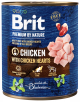 Brit Premium by Nature Pies Chicken with Chicken Hearts Mokra karma z kurczakiem i kurzymi sercami 800g 