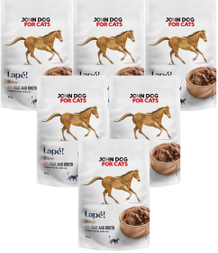 John Dog for Cats Lapé Horse in Broth Mokra Karma z koniną w sosie dla kota 10x100g PAKIET