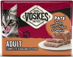 Voskes Original Adult Pate Turkey with Chicken&Pumpkin Mokra Karma z indykiem i kurczakiem dla kota 85g