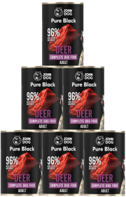 John Dog Pies Adult Pure Black Mokra Karma z Jeleniem 6x400g PAKIET