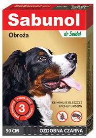 Sabunol na kleszcze i pchły obroża dla psa długość 50cm kolor czarny