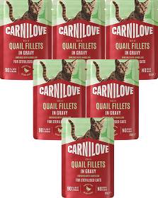 Carnilove Kot Adult Sterilised Quail Fillets in Gravy Mokra Karma z przepiórką 12x85g PAKIET