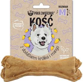 Paka Zwierzaka Kość z dodatkiem królika i mango dla psa rozm. M dł. 12 cm