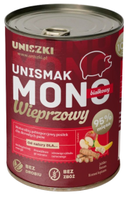 Uniszki Unismak Adult Mono Mokra Karma z wieprzowiną dla psa 400g