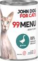 John Dog for Cats 99 MENU Adult Goose Mokra Karma z gęsią dla kota 400g
