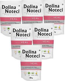 Dolina Noteci Pies Premium Adult Veal Mokra Karma z cielęciną i groszkiem 10x500g SASZETKA